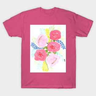 Pink Roses and Peonies T-Shirt
